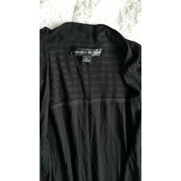 ✨️CL Preston & York Rich Black Open Cardigan Front Pockets NWT Size XL - Picture 5 of 8